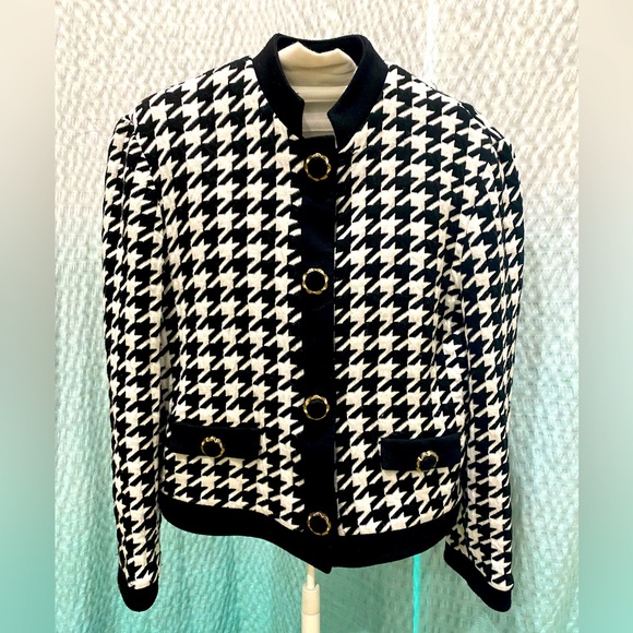 Vintage 80’s Caron Petite Chicago Black & White Blazer - Picture 1 of 8